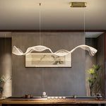 Suspension lumineuse moderne blanche dorée ondulée brillante LED 90 260V