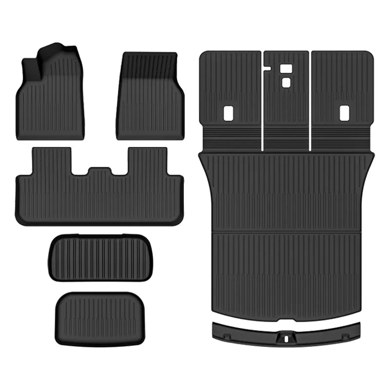 tapis sol antidérapant tpe noir rayures horizontales contemporain voiture pieces incluses