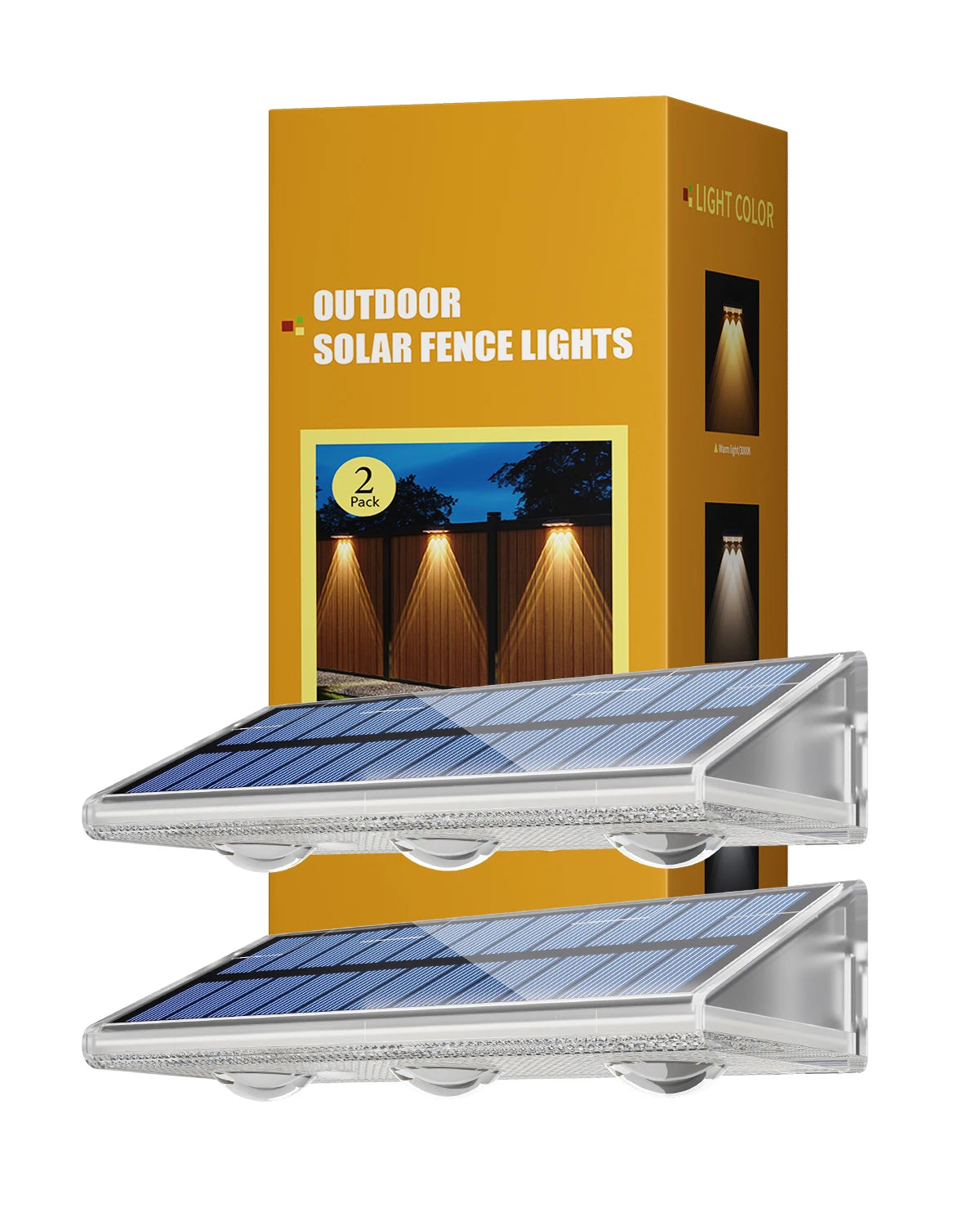 éclairage solaire clôture ip66 blanc noir led couleurs modes automatiqueextérieur moderne fonctionnel