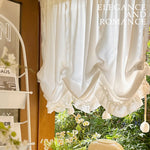 rideau blanc velours ondulé classique opacité pompons 100cm 150cm polyester européen romantique