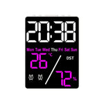 horloge numérique moderne affichage heure jour température humidité alarme rechargeable noir blancécran led