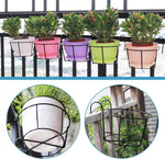 supports fleurs suspendus métal noir blanc moderne double crochet balcon clôture