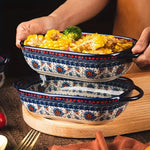assiettes soupe vintage céramique fleur bleue rouge bordure ornée compatibles four lave vaisselle