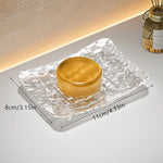 plateau savon transparent moderne texturé support rangement savon sans fixation