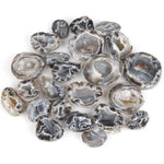 ornements pierre brute naturelle marbrée beige gris noir décoration intérieure moderne sculptée geode agate