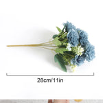 Bouquet artificiel coquelicot feuilles vertes mariage décoration intérieure vase bleu rose orange blanc vert