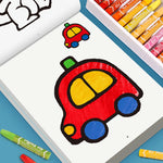 livre coloriage enfants dessins train voiture pomme poisson crayons huile illustrations françaises