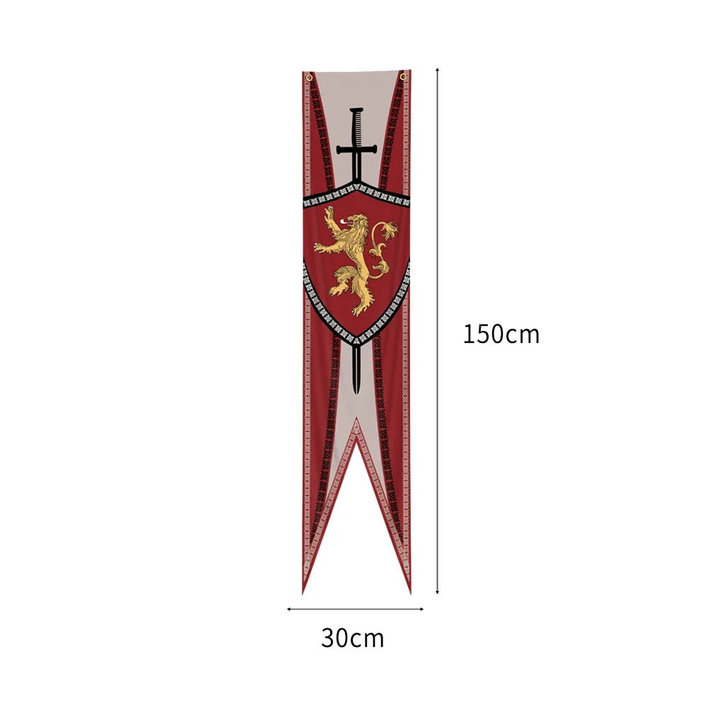 bannière médievale dragon lion griffon lannister st include oc el doré oc eyelets goth