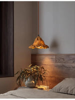 suspension lumineuse marron clair moderne résine cuisine salon restaurant chambre