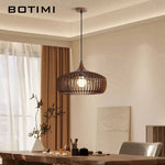 lampe suspendue bois naturel bambou moderne rustique salon chambre éclairage 220V 249 2000lm ans