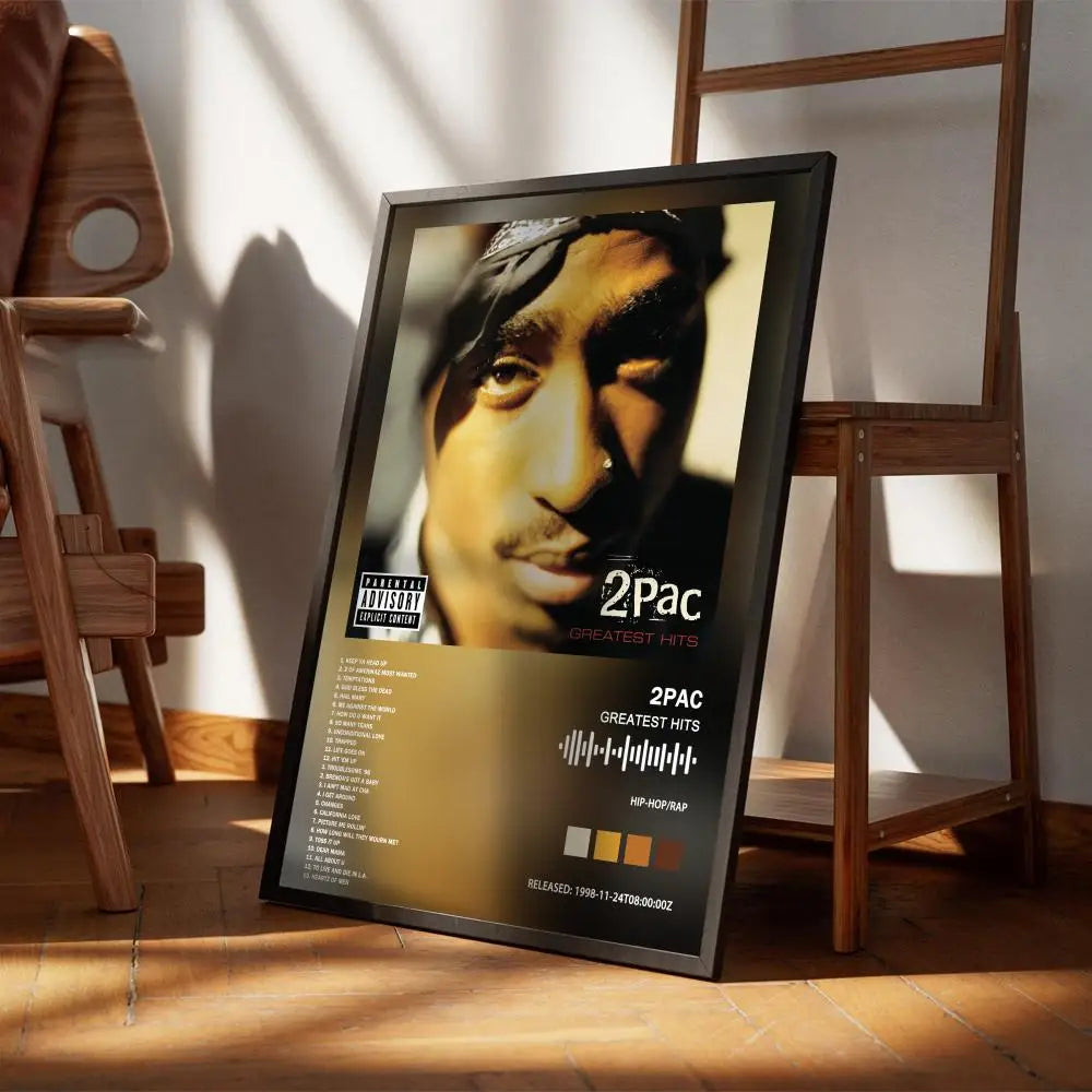 affiche moderne tupac shakur noir blanc rouge verte bleue texte photo décoration salon maison