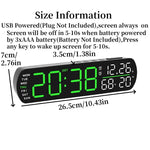 horloge numérique moderne affichage LED noir vert blanc calendrier automatique nocturne