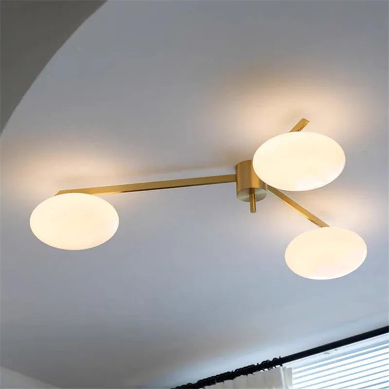 applique murale moderne dorée sphères translucides led touchette interrupteur blanc chambre salon