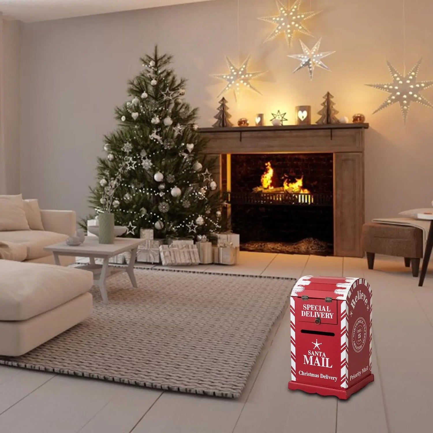 Décoration de Noël créative avec boîte aux lettres festive