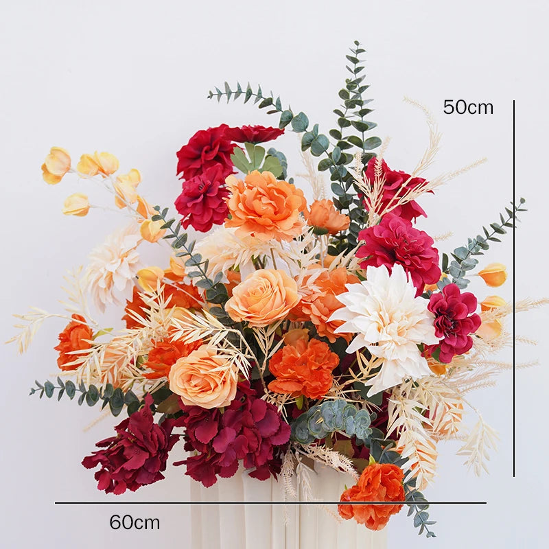 décoration événement florale mariage arches guirlandes vases feuilles épis blé
