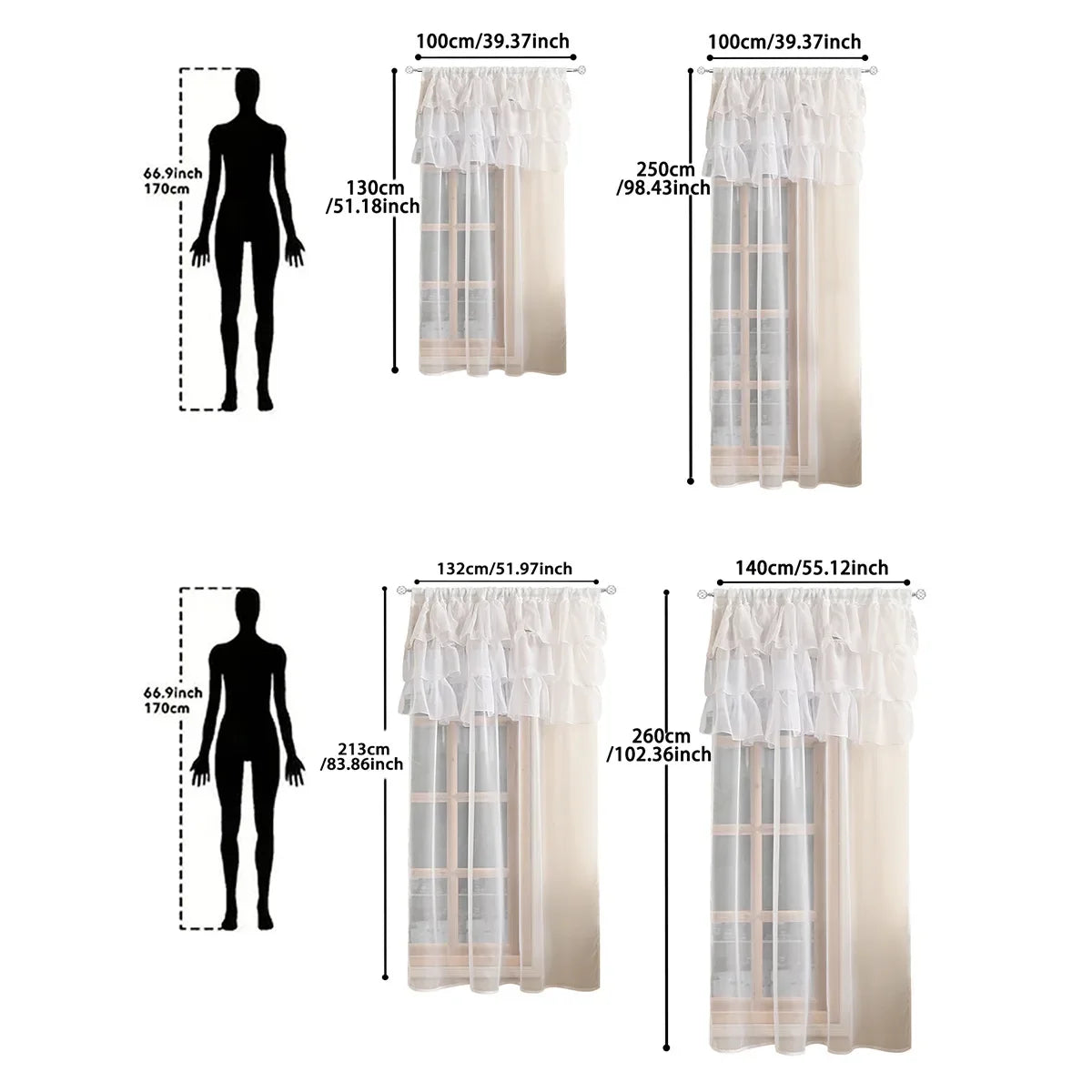 rideaux rose clair blanc volants translucides classique decoratif anneaux suspension salon chambre