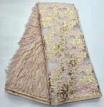 tissu dentelle brodée franges élégant vert clair bleu noir rose pâle blanc jaune doré
