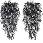 guirlande artificielle fleurs violettes feuilles vertes moderne extérieure accrochée chaîne métallique décoration jardin mariage