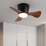 ventilateur moderne led télécommande faible bruit chambre salon noir texture bois