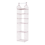 étagère suspendue moderne rose pâle étages hooks rangement serviettes pulls