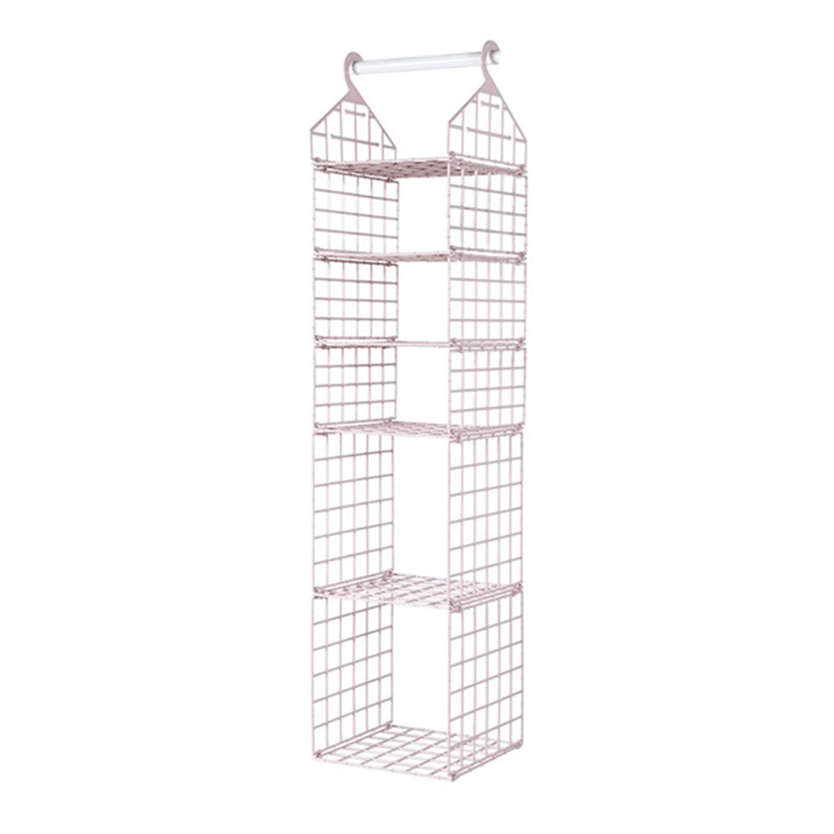 étagère suspendue moderne rose pâle étages hooks rangement serviettes pulls