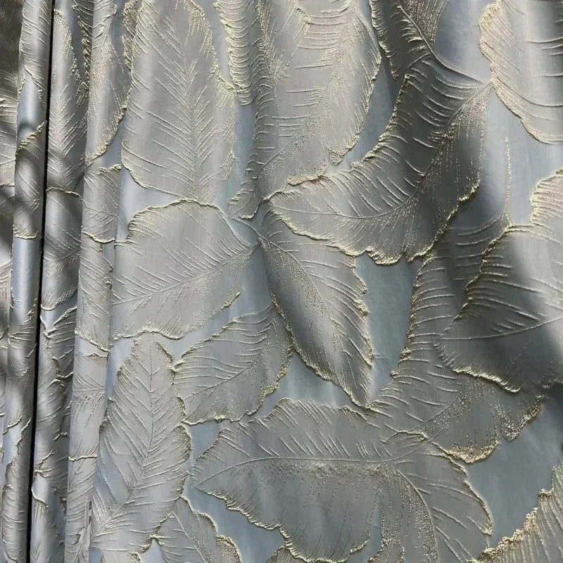 rideau polyester beige feuilles dorées classique opacité maison hospitalité océan