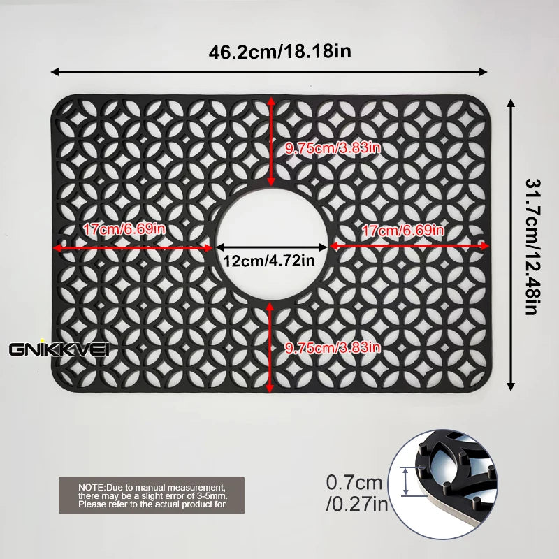 tapis cuisine silicone perforé moderne noir 200°C résistant 46.2cm 31.7cm