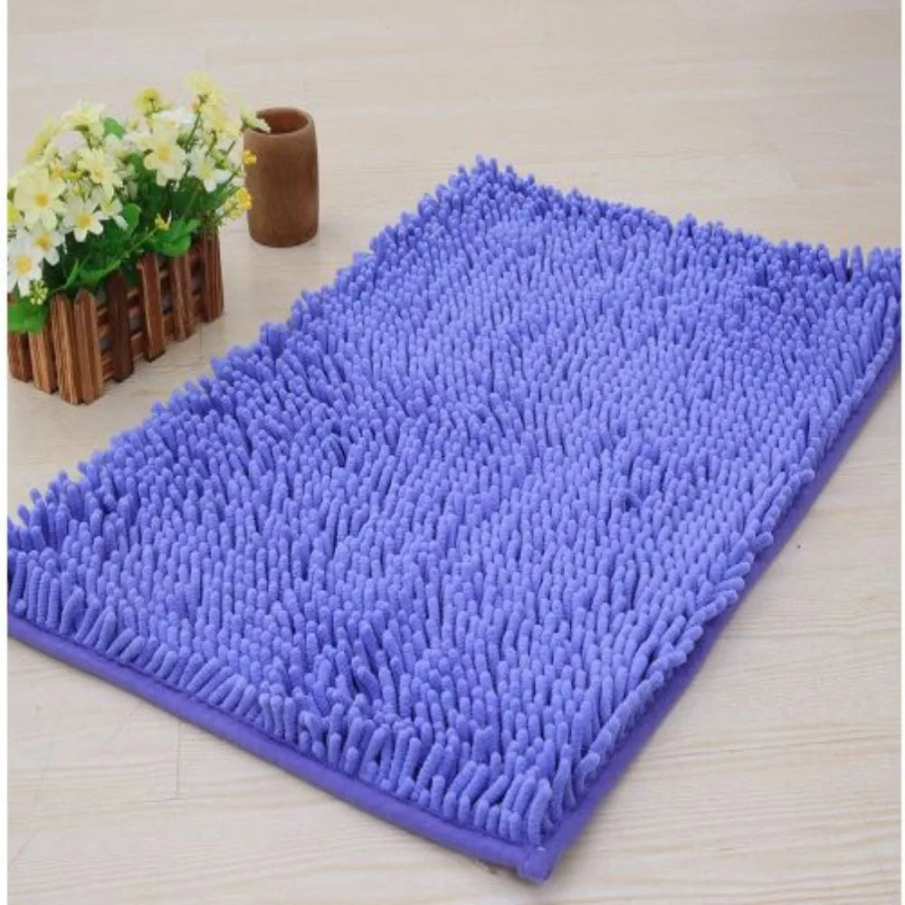 tapis bain polyester anti dérapant lavable machine moderne gris bleu marron texture boules 40x60cm