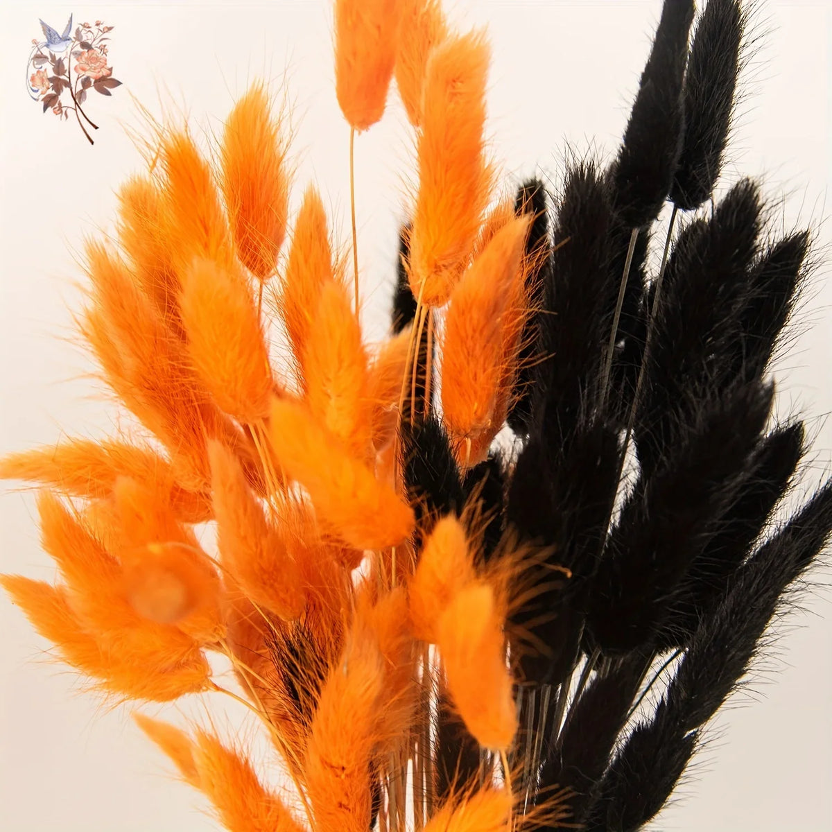 décoration intérieure plumes orange noir bouquets feuilles naturelles rustiques 60 pièces decoration table fêtes