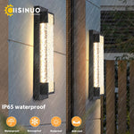lampe murale led noire contemporaine acier inoxydable ondulée ip65 réglable triac 3000k 6000k