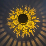 lampe solaire décorative moderne floral adhésive panneau solaire noir doréextérieur