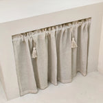 rideau coton lin beige rustique bohème fenêtre tringle decoration interieur champetre boheme tasson corde