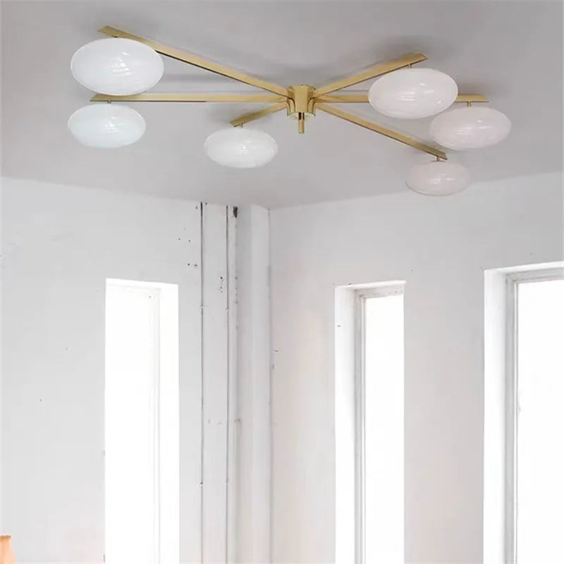 applique murale moderne dorée sphères translucides led touchette interrupteur blanc chambre salon