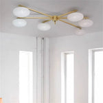 applique murale moderne dorée sphères translucides led touchette interrupteur blanc chambre salon
