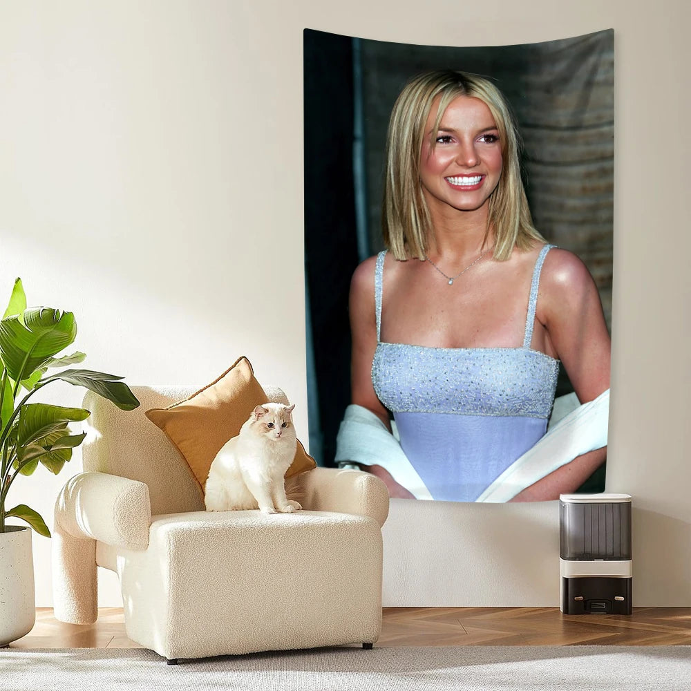 tapisserie murale moderne portrait personnes brillant couleurs vives blanc rose gris vert bleu rouge