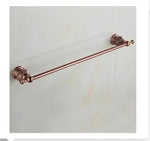 porte serviettes rose doré ensemble salle bain classique fixations murales barres anneaux