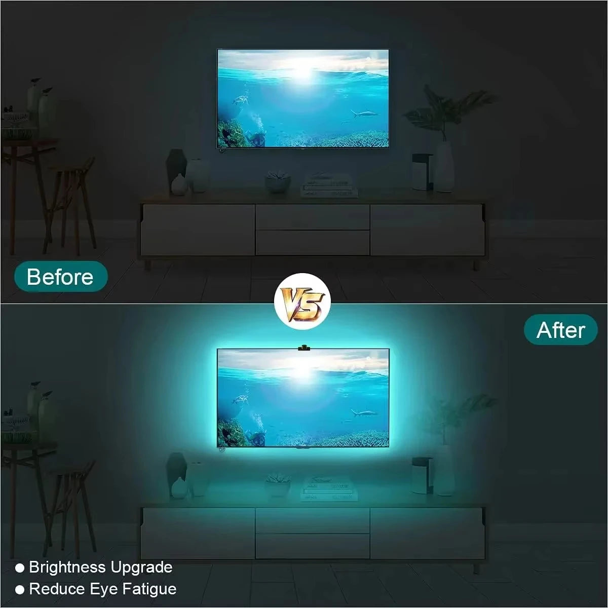 bande led rgbic adhésive télécommande flux lumineux 249 2000 synchronisation intelligente moderneécran 55 75