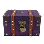 coffre bijoux bois violet vintage serrure réutilisable 22x15x13cm