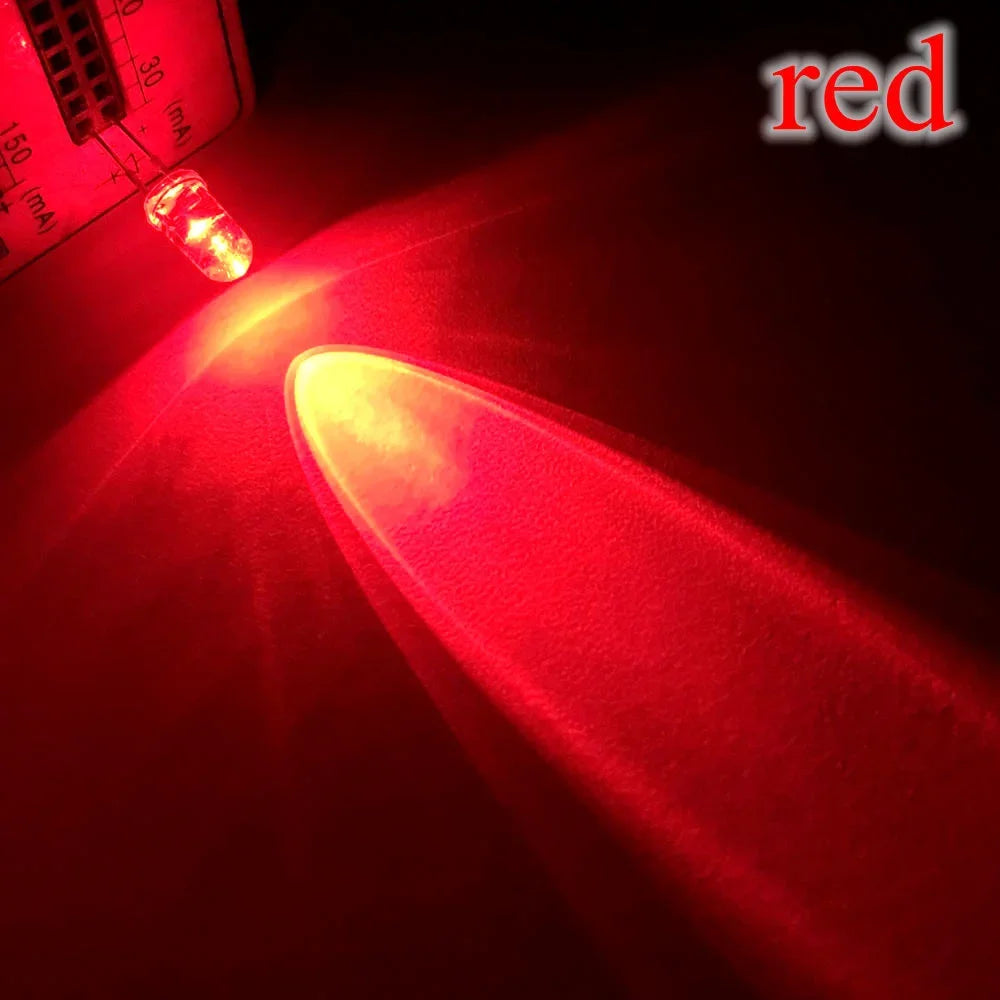 diodes led 5mm ronde bleu vert rouge blanc chaud jaune violet orange transparentes couleurs