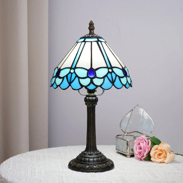 lampe table tiffany vitrail multicolore fleurs chevet décoration intérieur vintage moderne