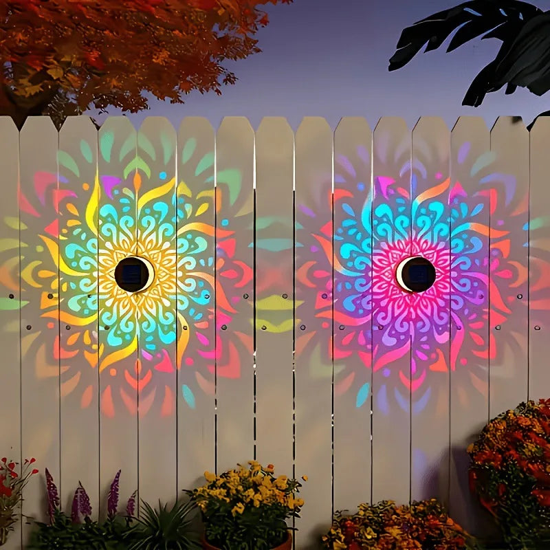 lampe solaire murale mandala décorative motif floral orientaliste imperméable extérieur jardin véranda couloir