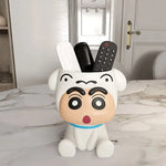 rangement porte stylos accessoires cartoon shin chan blanc orange bleu