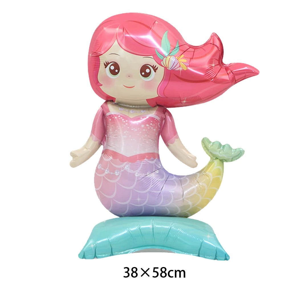 décorations fête anniversaire thème sous marin ballons sirènes guirlande happy birthday motifs poissons coquillages