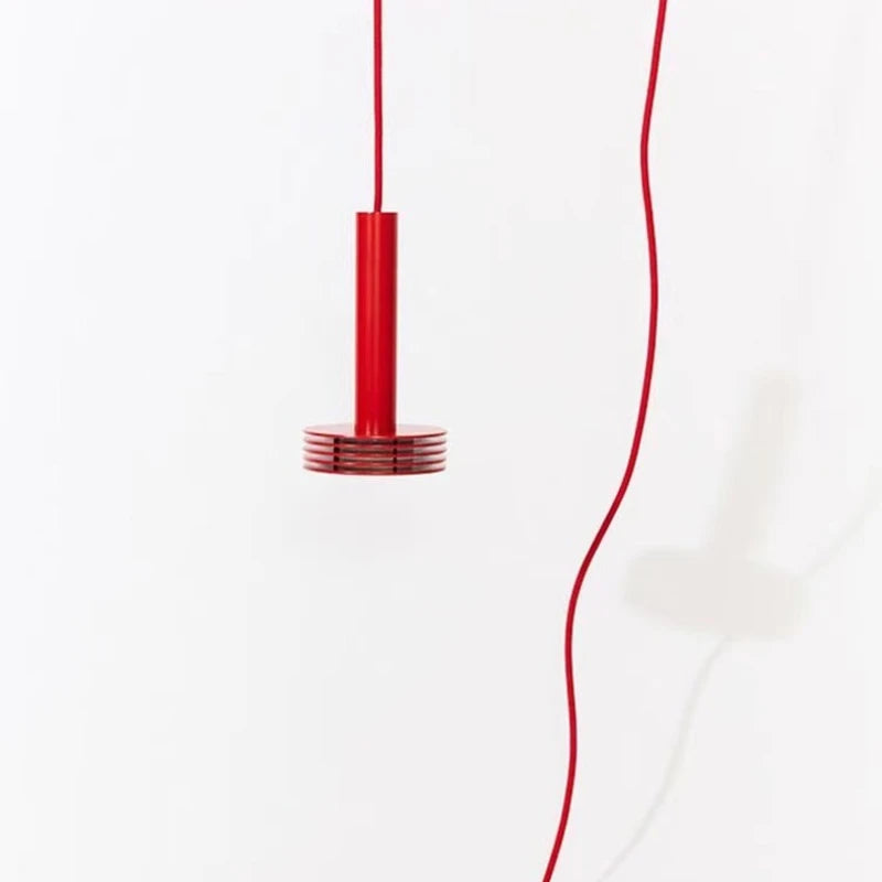 lampe suspendue minimaliste moderne rouge noir jaune annulaire salon chambre cuisine