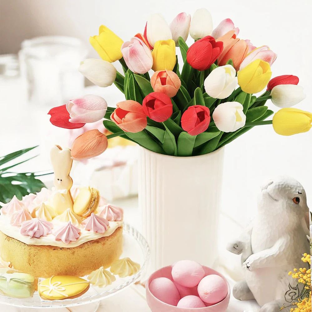 Décoration intérieure bouquet tulipes artificielles réaliste mariage anniversaire fêtes pâques