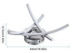 lampe led moderne blanc contemporain lignes courbes fixation murale bande acrylique aluminium