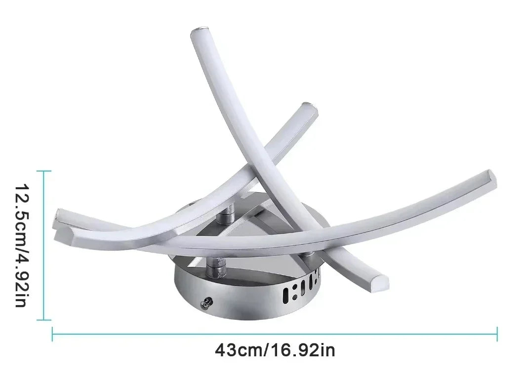 lampe led moderne blanc contemporain lignes courbes fixation murale bande acrylique aluminium