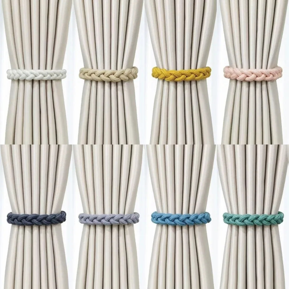 rubans fenêtre adhésifs gris blanc jaune tissés modernes bohémiens polyestercoton