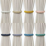 rubans fenêtre adhésifs gris blanc jaune tissés modernes bohémiens polyestercoton