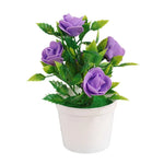 bouquet artificiel roses couleurs variées pot blanc décoration intérieure moderne minimaliste